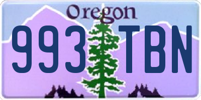 OR license plate 993TBN