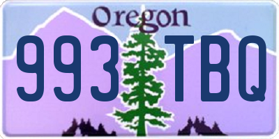 OR license plate 993TBQ