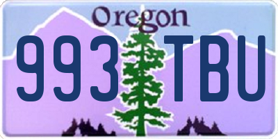 OR license plate 993TBU