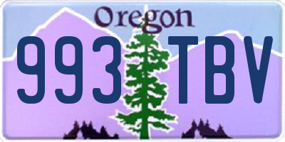 OR license plate 993TBV