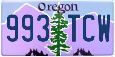 OR license plate 993TCW