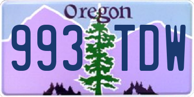 OR license plate 993TDW