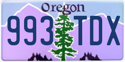 OR license plate 993TDX