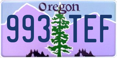 OR license plate 993TEF