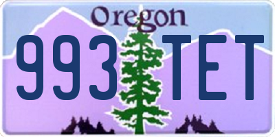 OR license plate 993TET