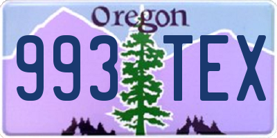 OR license plate 993TEX