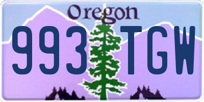 OR license plate 993TGW