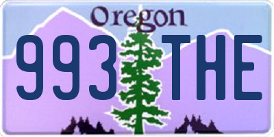 OR license plate 993THE