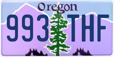 OR license plate 993THF