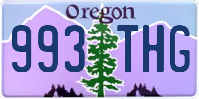 OR license plate 993THG