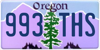 OR license plate 993THS