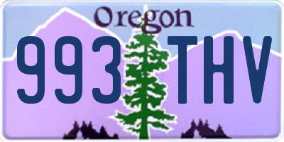 OR license plate 993THV