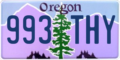OR license plate 993THY