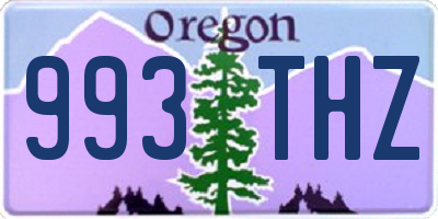 OR license plate 993THZ