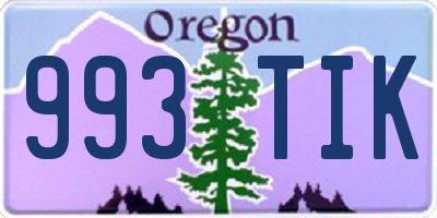 OR license plate 993TIK