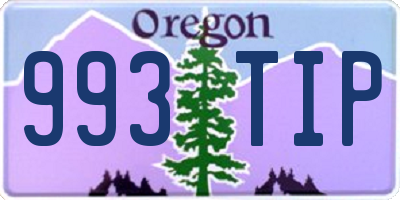 OR license plate 993TIP