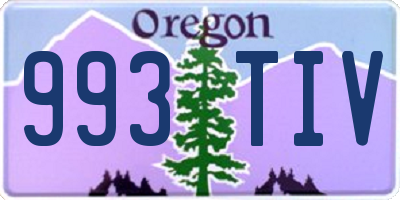 OR license plate 993TIV