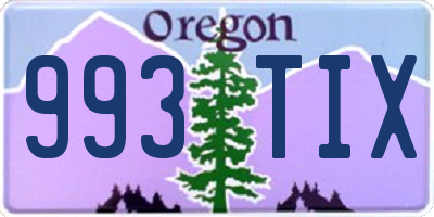 OR license plate 993TIX