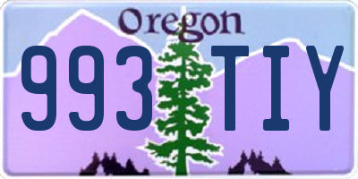 OR license plate 993TIY