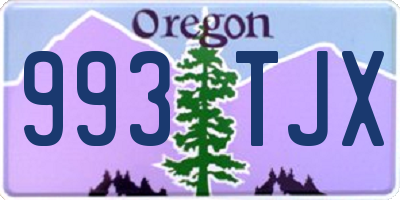 OR license plate 993TJX