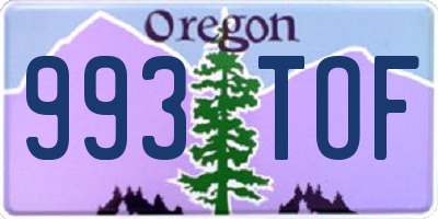 OR license plate 993TOF