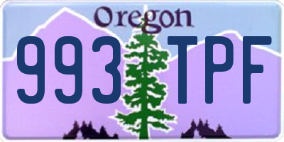 OR license plate 993TPF