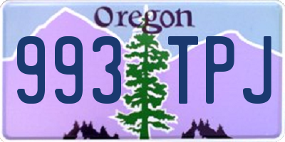 OR license plate 993TPJ