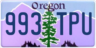 OR license plate 993TPU