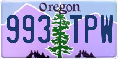 OR license plate 993TPW