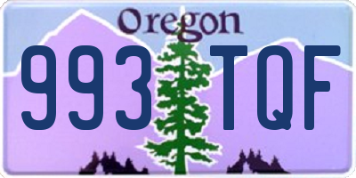 OR license plate 993TQF