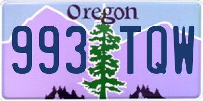 OR license plate 993TQW