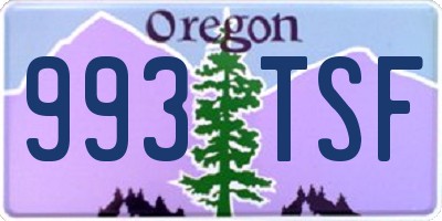OR license plate 993TSF