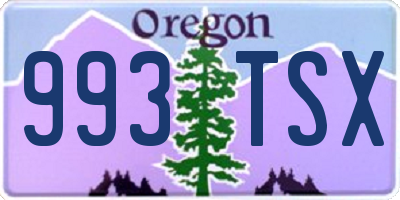 OR license plate 993TSX