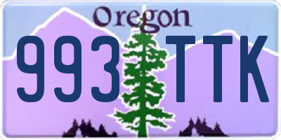 OR license plate 993TTK