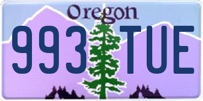 OR license plate 993TUE