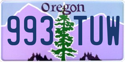 OR license plate 993TUW