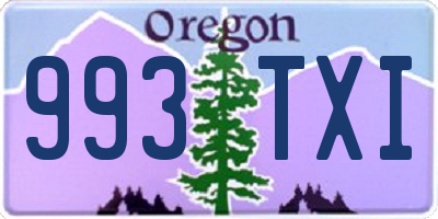 OR license plate 993TXI