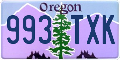 OR license plate 993TXK