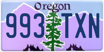 OR license plate 993TXN