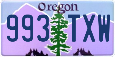 OR license plate 993TXW