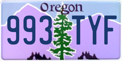 OR license plate 993TYF