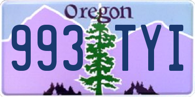 OR license plate 993TYI