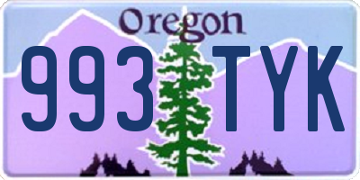 OR license plate 993TYK
