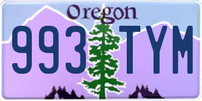 OR license plate 993TYM