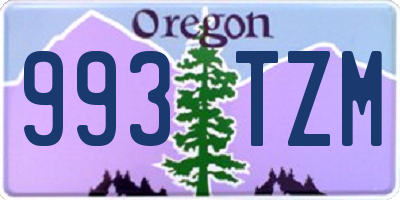 OR license plate 993TZM