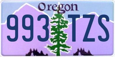 OR license plate 993TZS