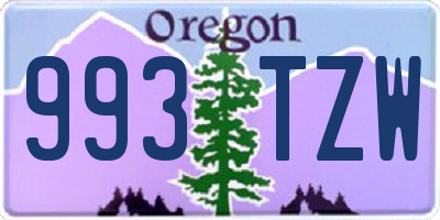OR license plate 993TZW