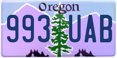 OR license plate 993UAB