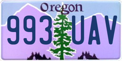 OR license plate 993UAV