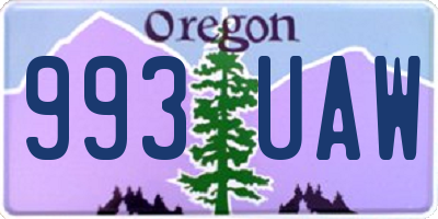 OR license plate 993UAW